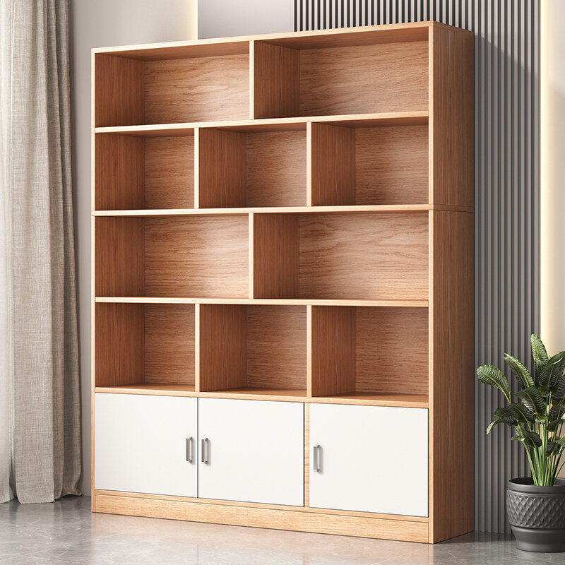 简易书架置物架落地靠墙客厅收纳柜子储物柜陈列架置物柜家用书柜