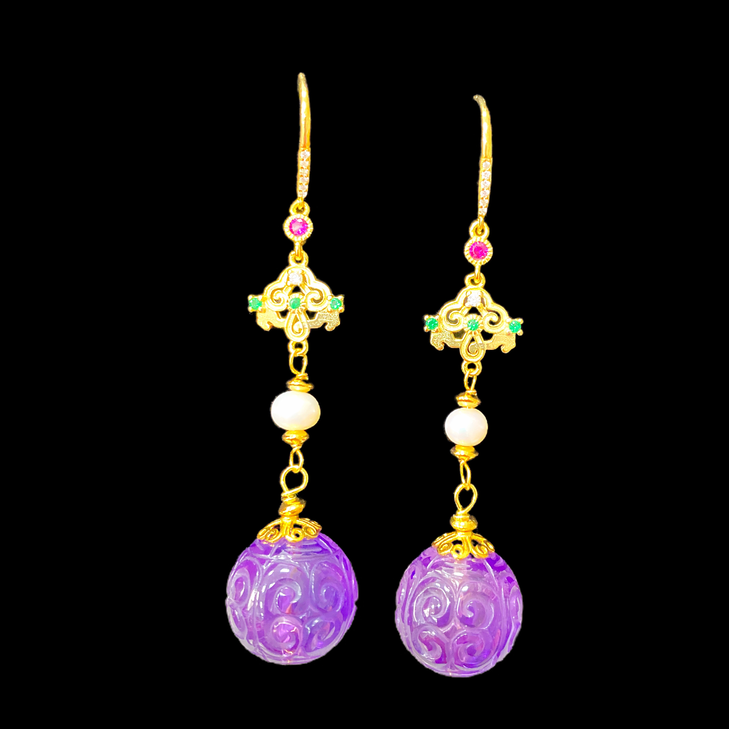 2527-紫水晶耳坠孤品