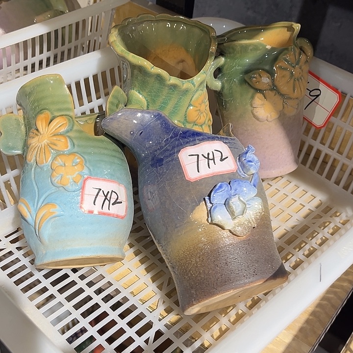 瓷片花盆捏花多肉工艺品
