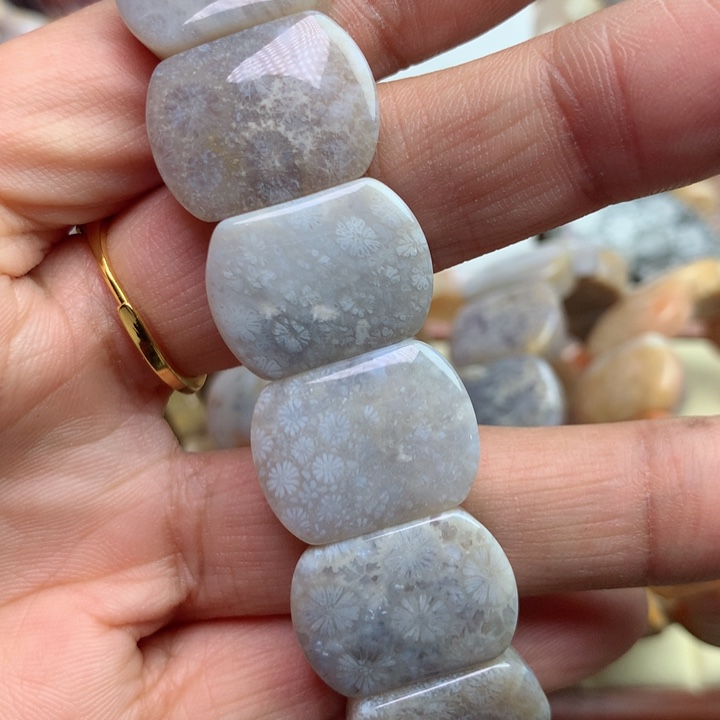 硅化珊瑚（珊瑚玉）颈饰未镶嵌