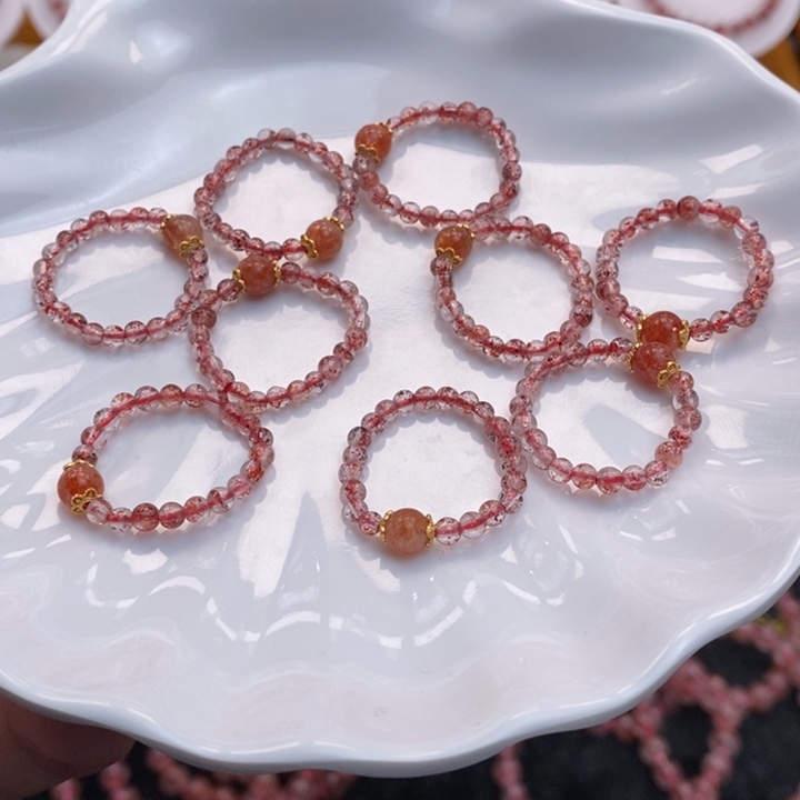 戒指水晶未镶嵌芬达金草莓 多样性发一