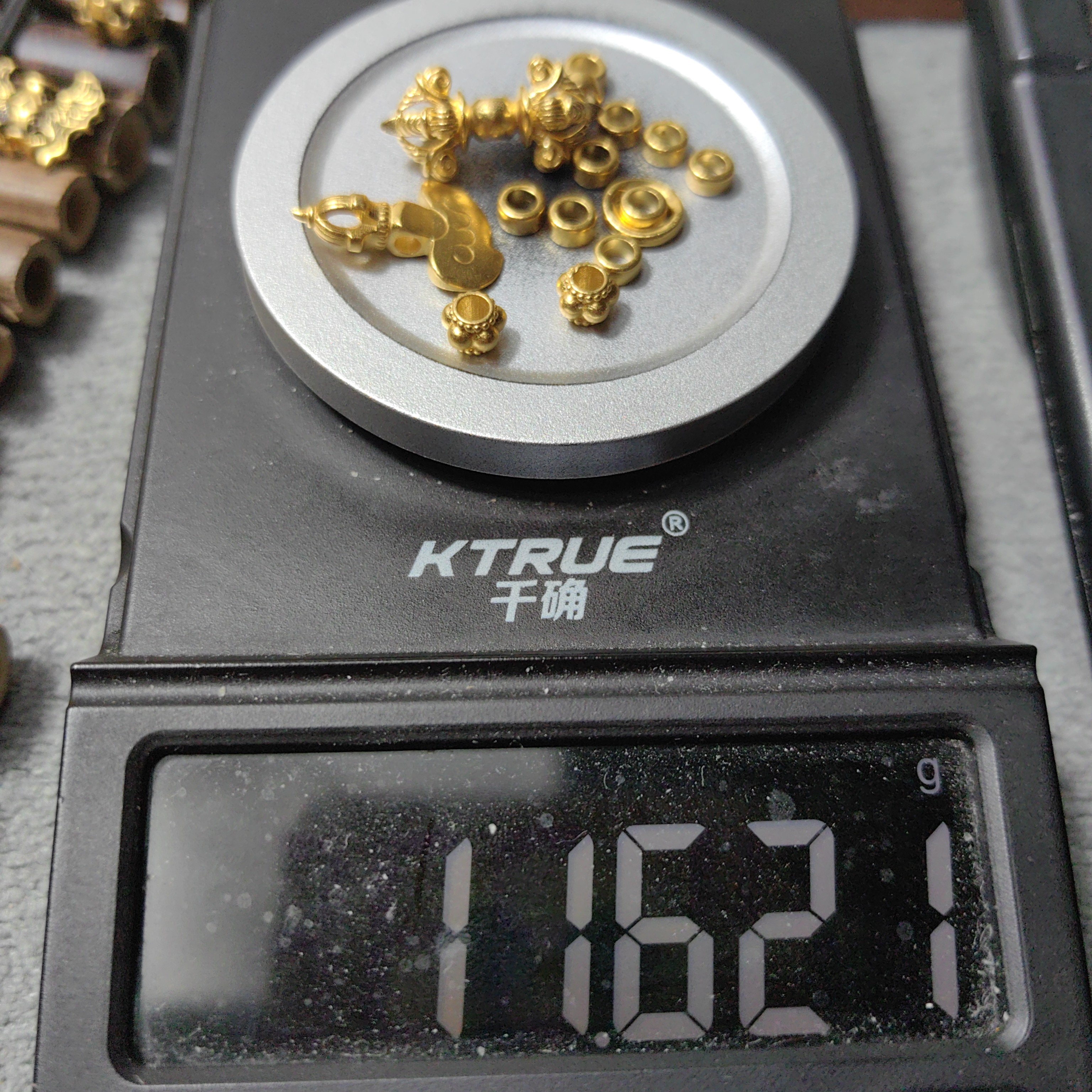 足金999背云计数器黄金文玩配饰