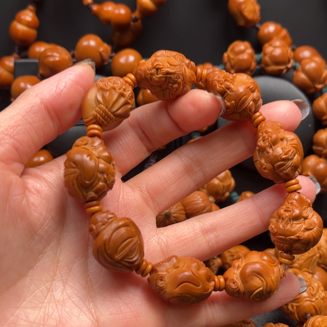 胖***海橄榄核吊坠财神17