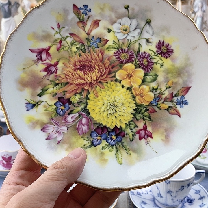 中古欧瓷咖啡杯盘子