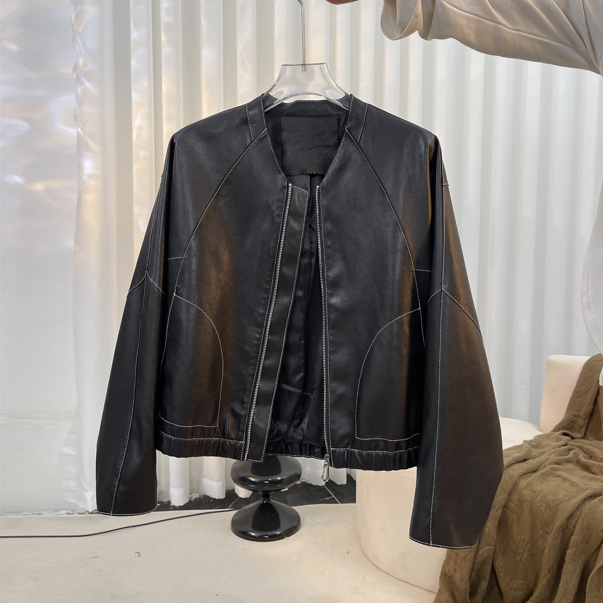 【佳小洛】2025新款海宁真皮皮衣外套女新西兰头层进口绵羊皮