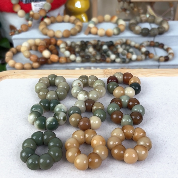 白玉菩提吊坠卡14手捻