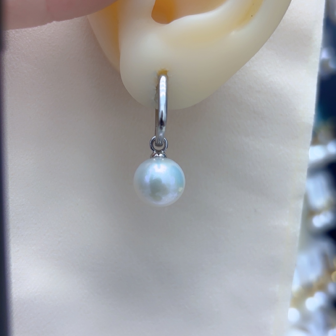 淡水珍珠耳饰银S925镶嵌