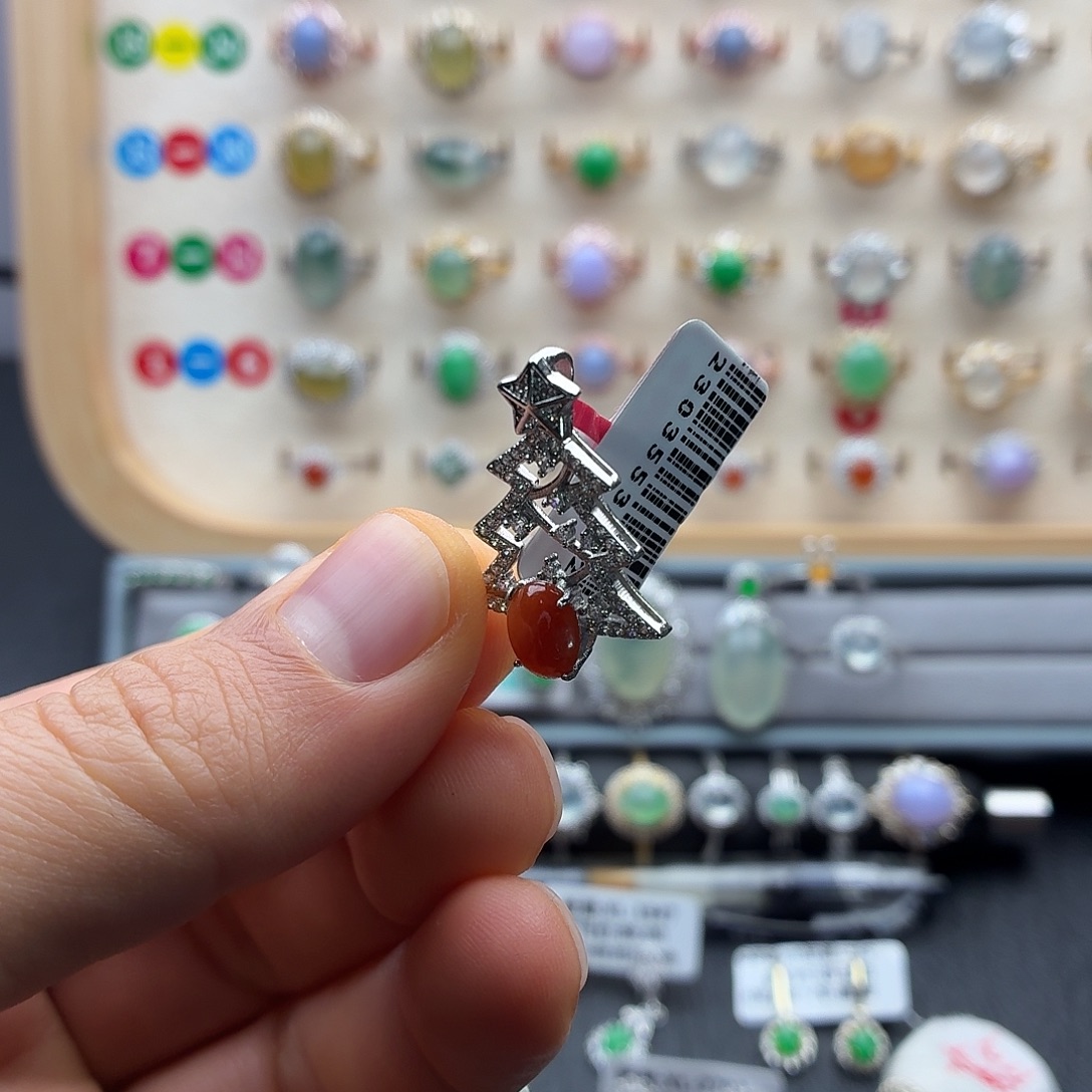 翡翠银S925镶嵌戒指