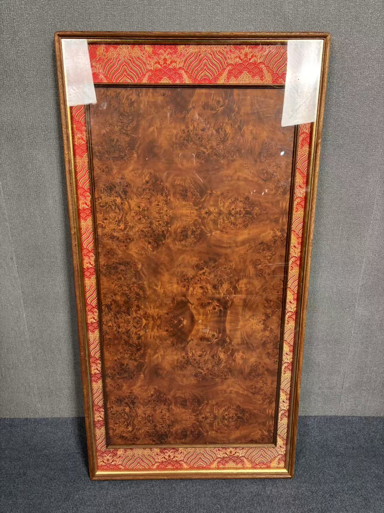 【大白】60x120宋锦乘风破浪框中框 进口实木乌檀 榫卯画框