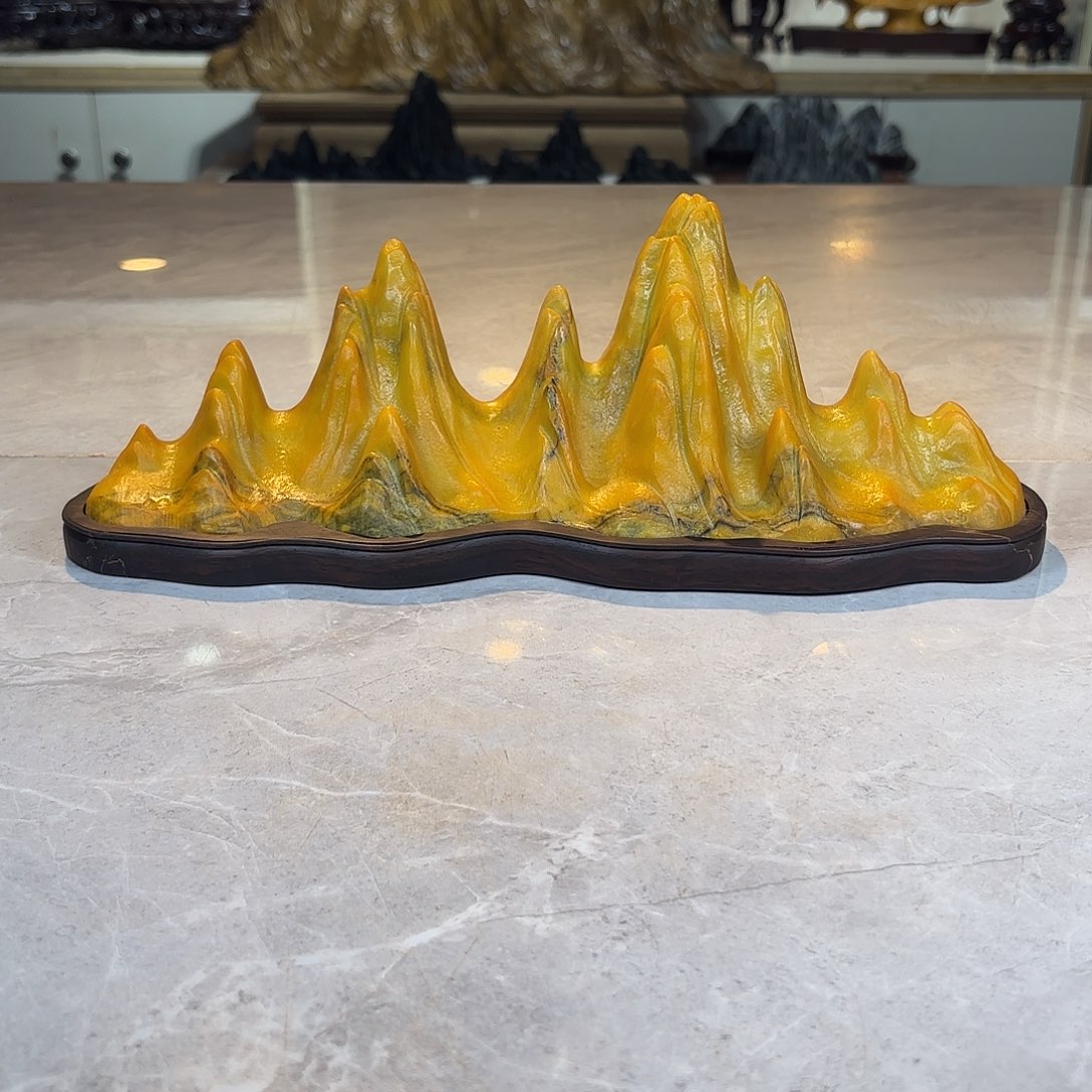 胡***画灵璧石手工雕刻奇石摆件