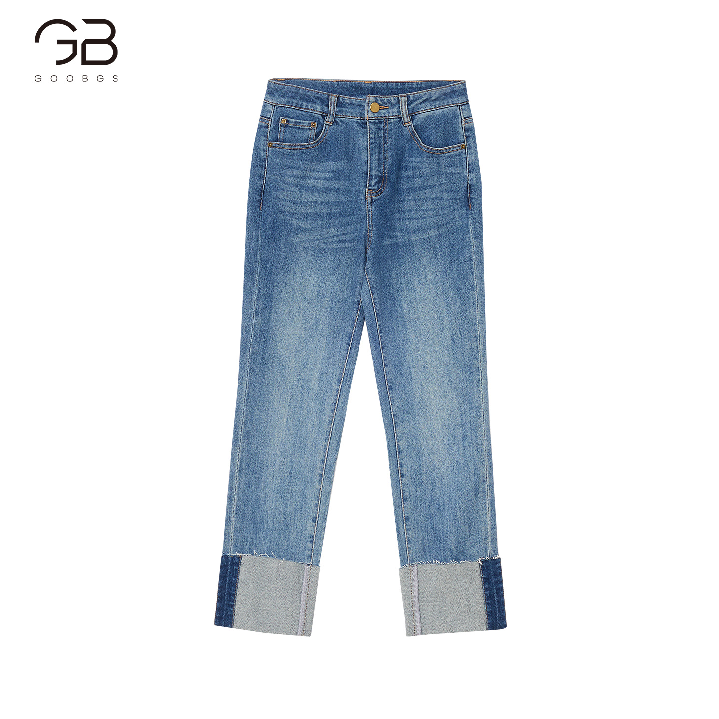 【谷邦L+】高腰显瘦直筒牛仔裤女G3395792