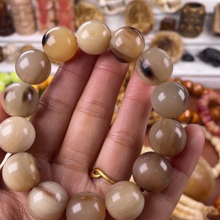 驼骨其他牦牛角圆珠16