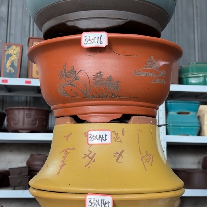 紫砂花盆100-4。            