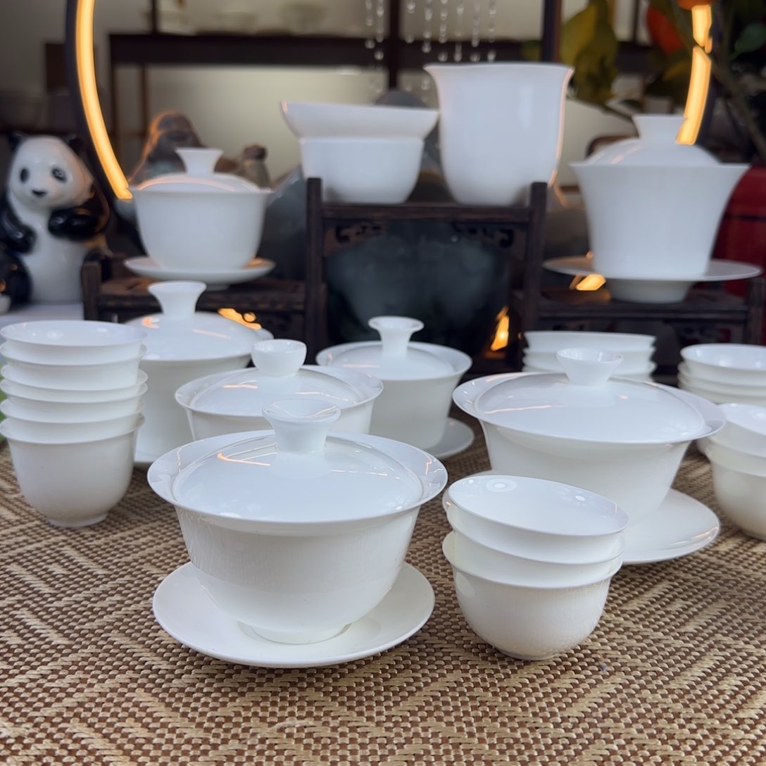 盖下110ml超薄胎盖碗➕3个蛋壳杯