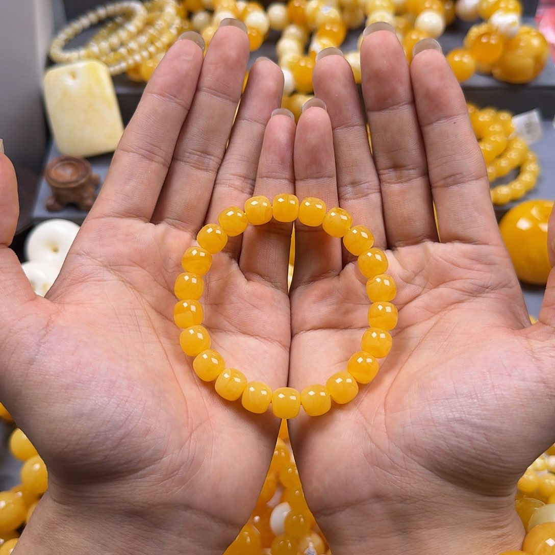 琥珀珠宝奇石未镶嵌同料10mm