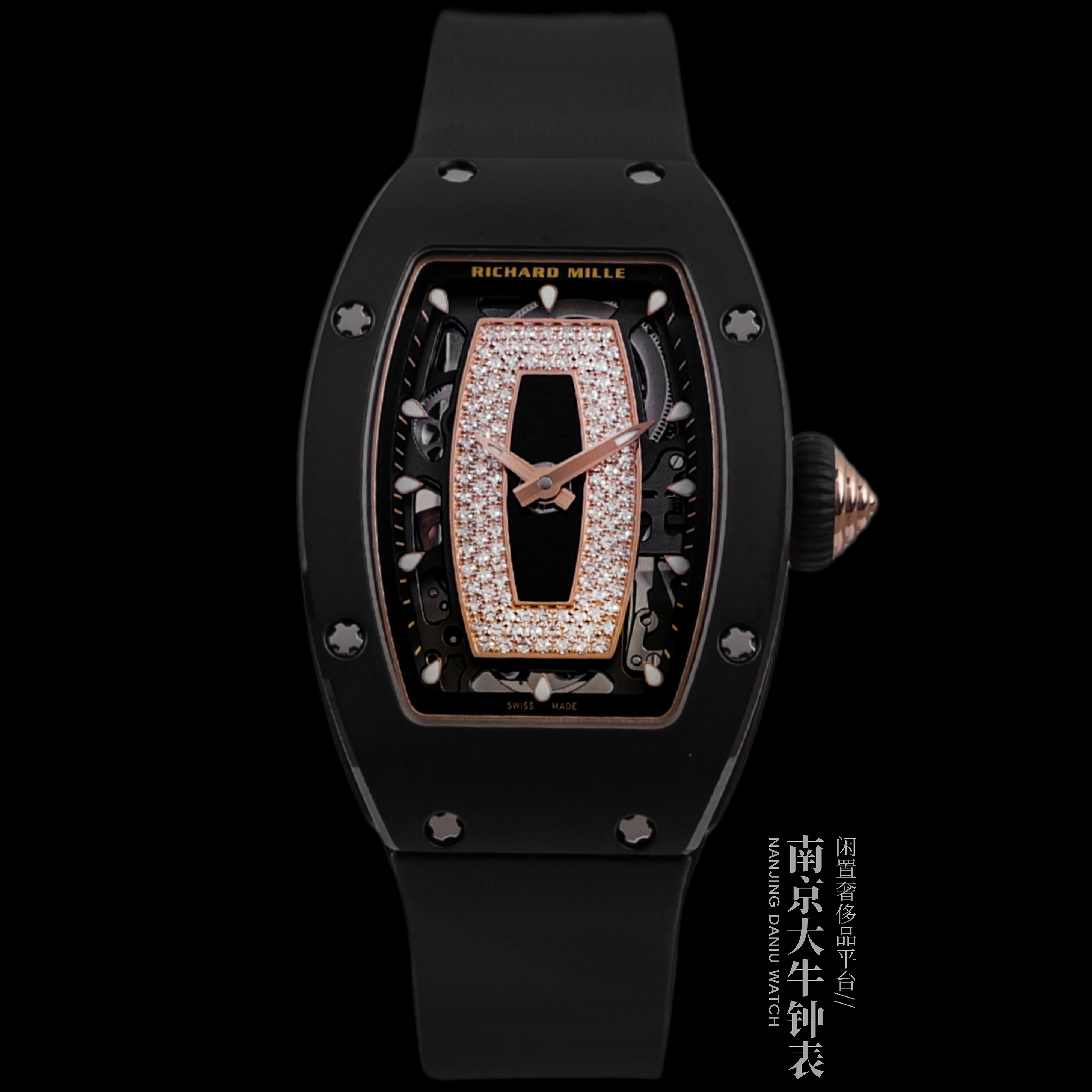 未使用 Richard Mille 黑唇70-01/未使用/黑陶瓷/机械国全套