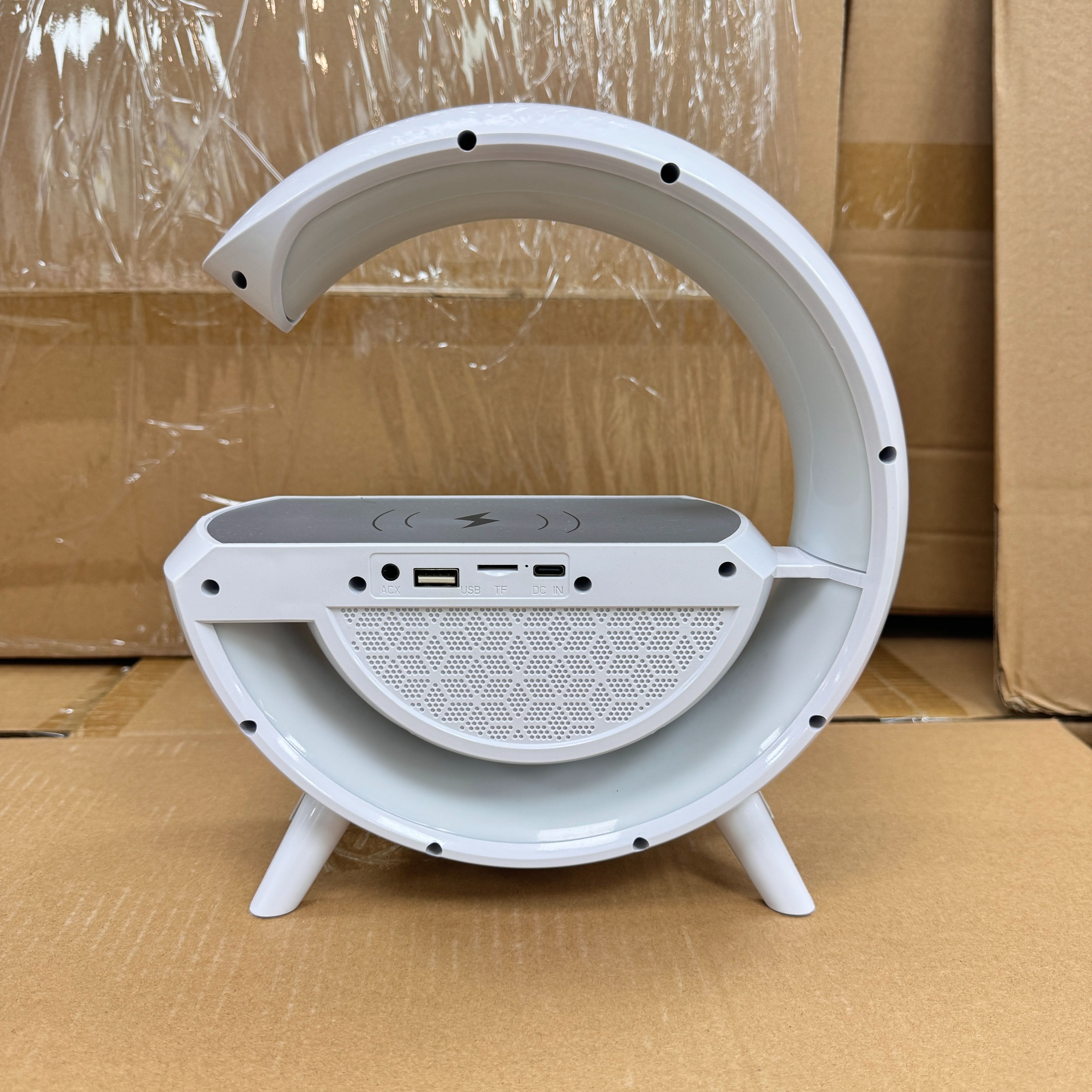 爆款大G蓝牙无线冲音响氛围灯床头柜台灯多功能无线充电蓝牙DC