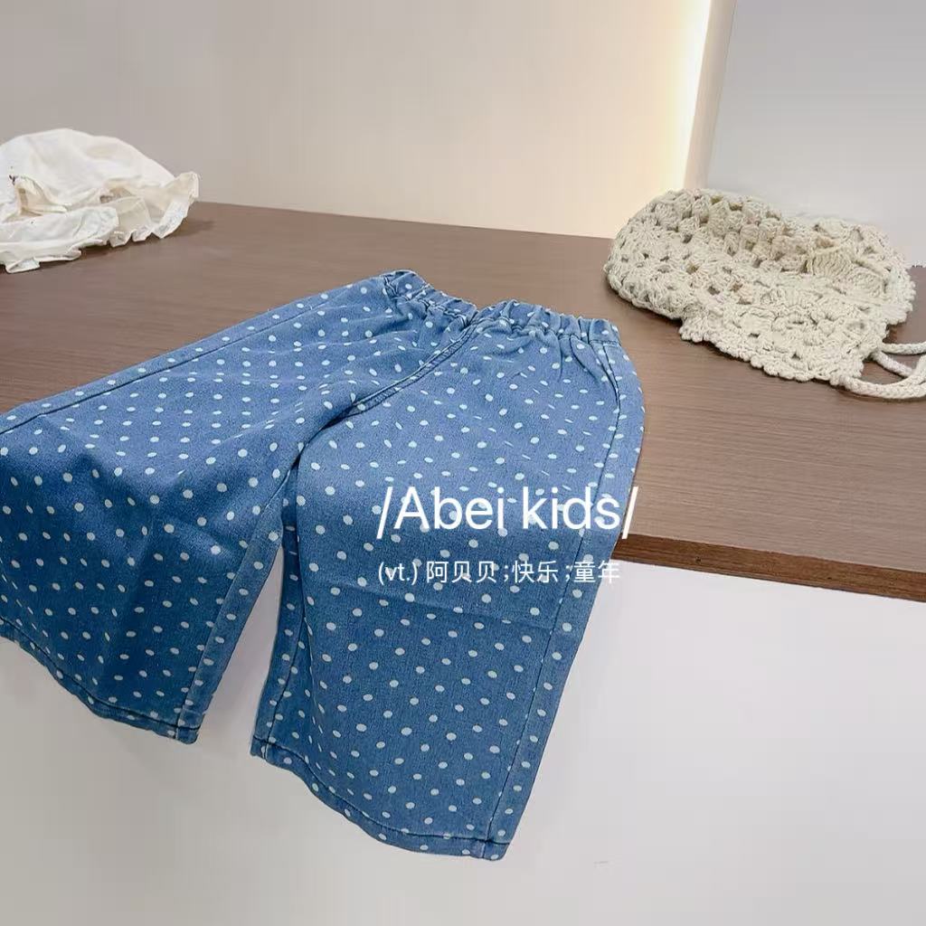 【E8】墨小铺春款波点牛仔裤童装