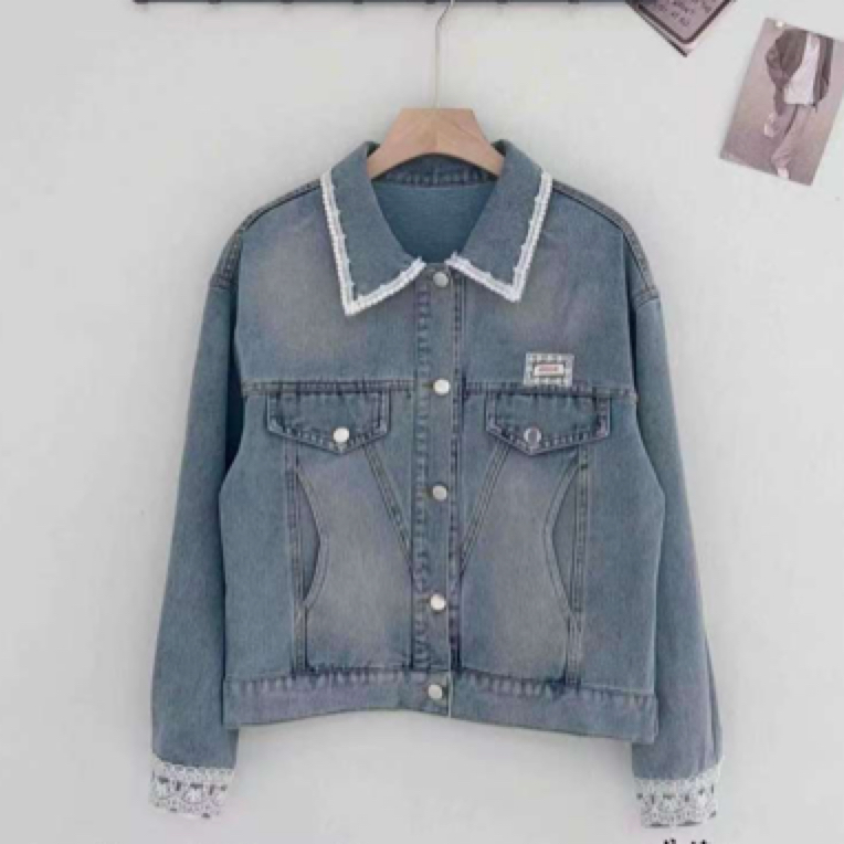 8805蕾丝牛仔外套