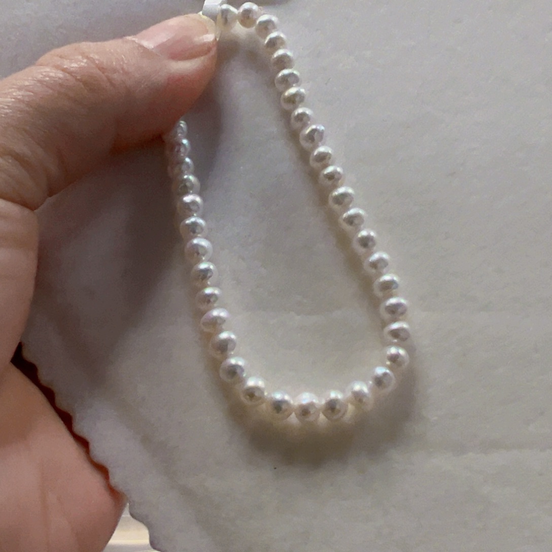 手绳银S925镶嵌淡水珍珠