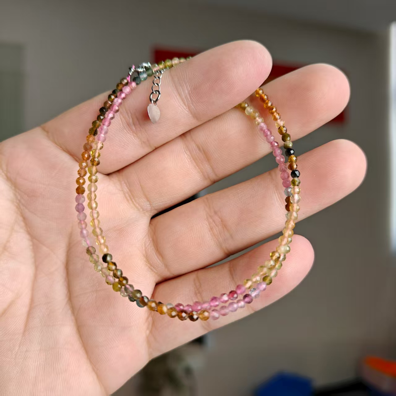 【珠宝厂长】约2mm碧玺项链切割款