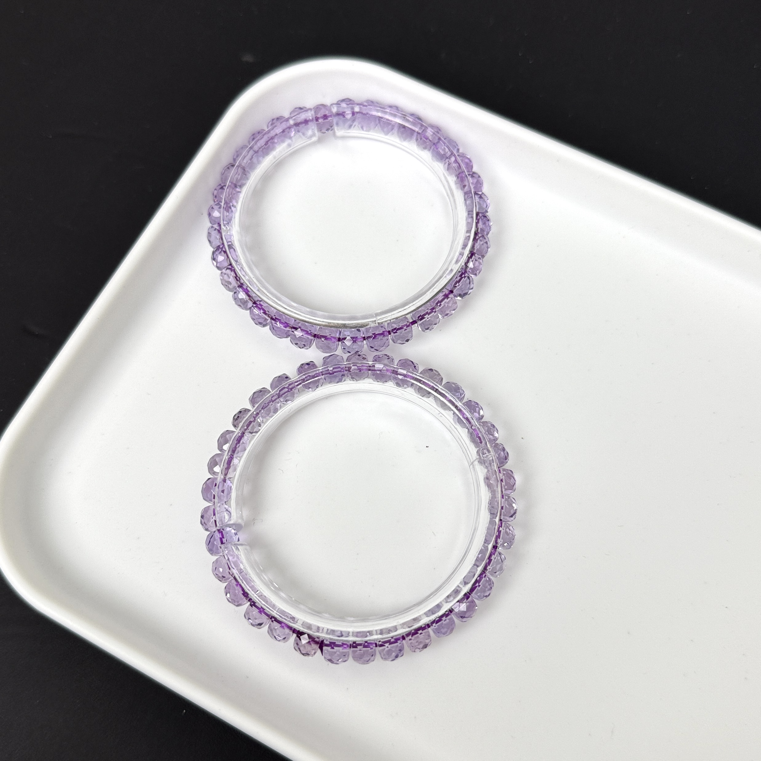 全净体巴西紫刻面单圈H241手链手串7mm+时尚素圈紫色多样性发一