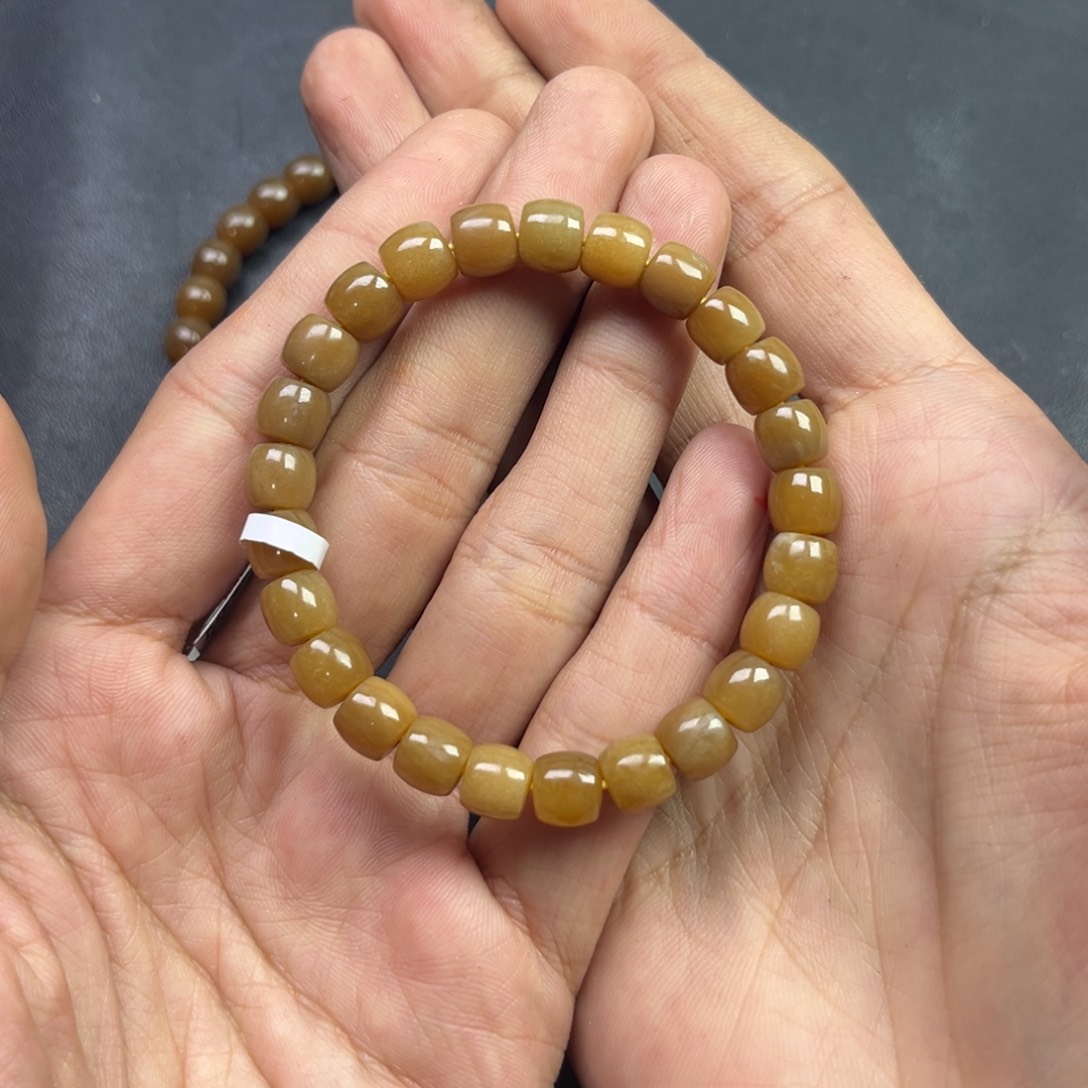 和田玉手链未镶嵌多样性新疆满糖彩直切珠卡8