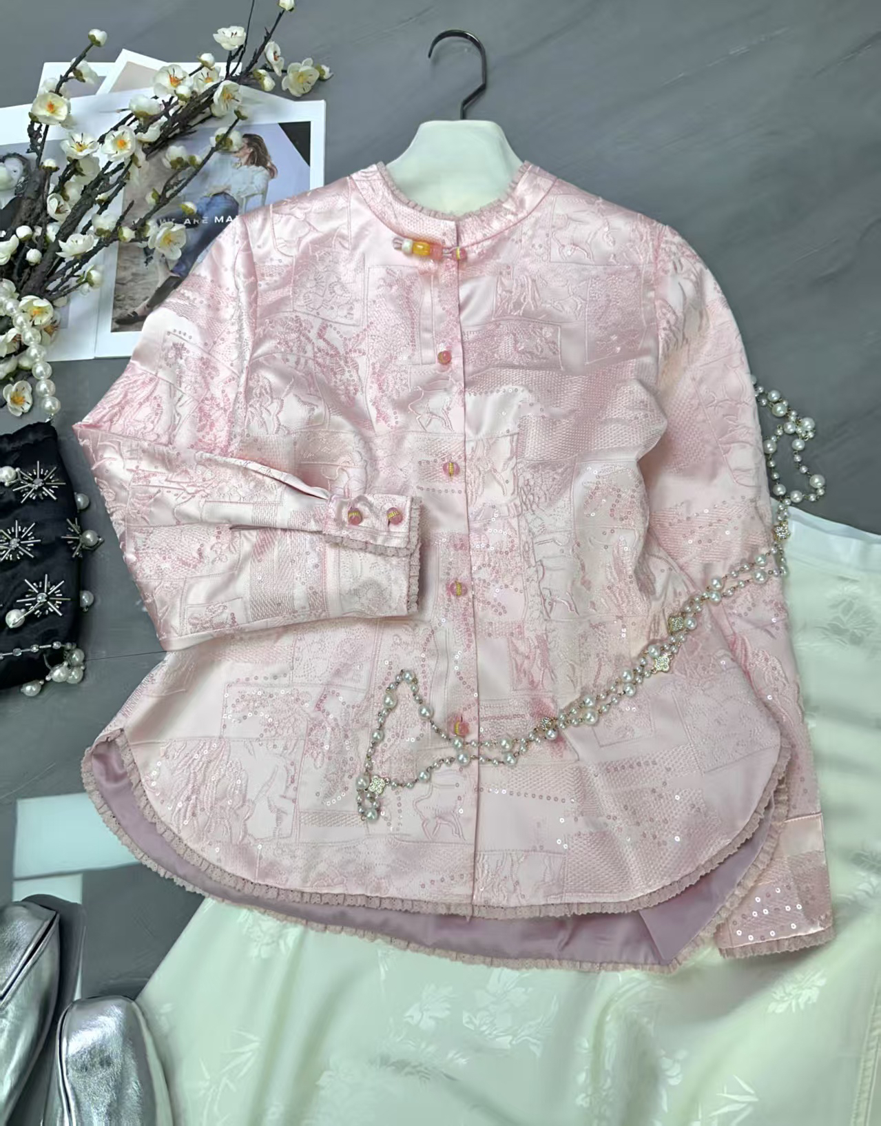 玛薇丝【方知】重工刺绣新中式衬衫式外套