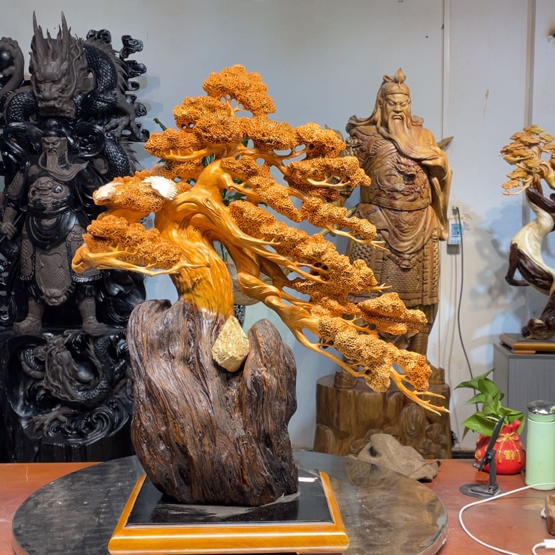 叔***亮香榧木崖柏迎客松精品