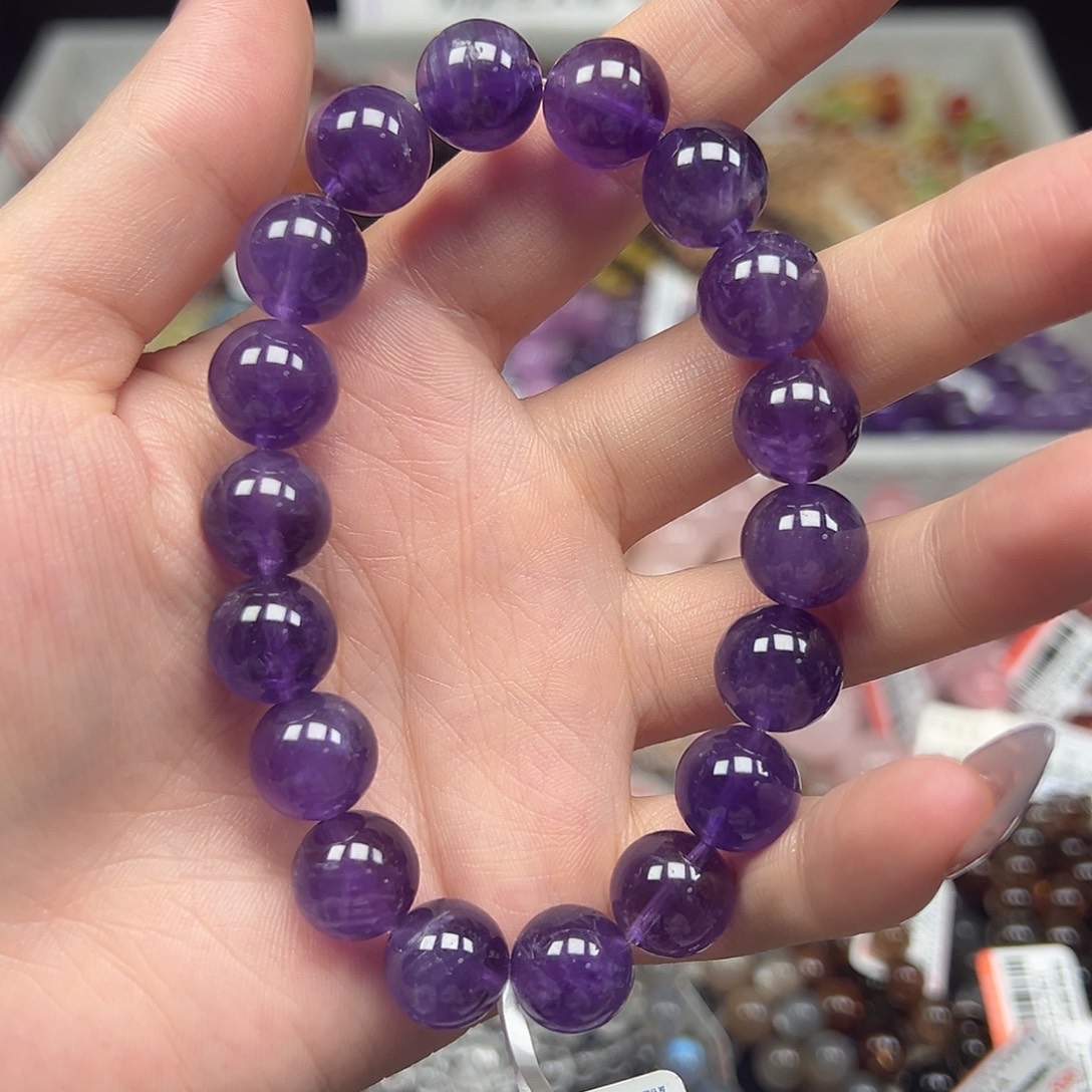 未镶嵌水晶手链卡11珍藏级乌拉圭紫水晶46