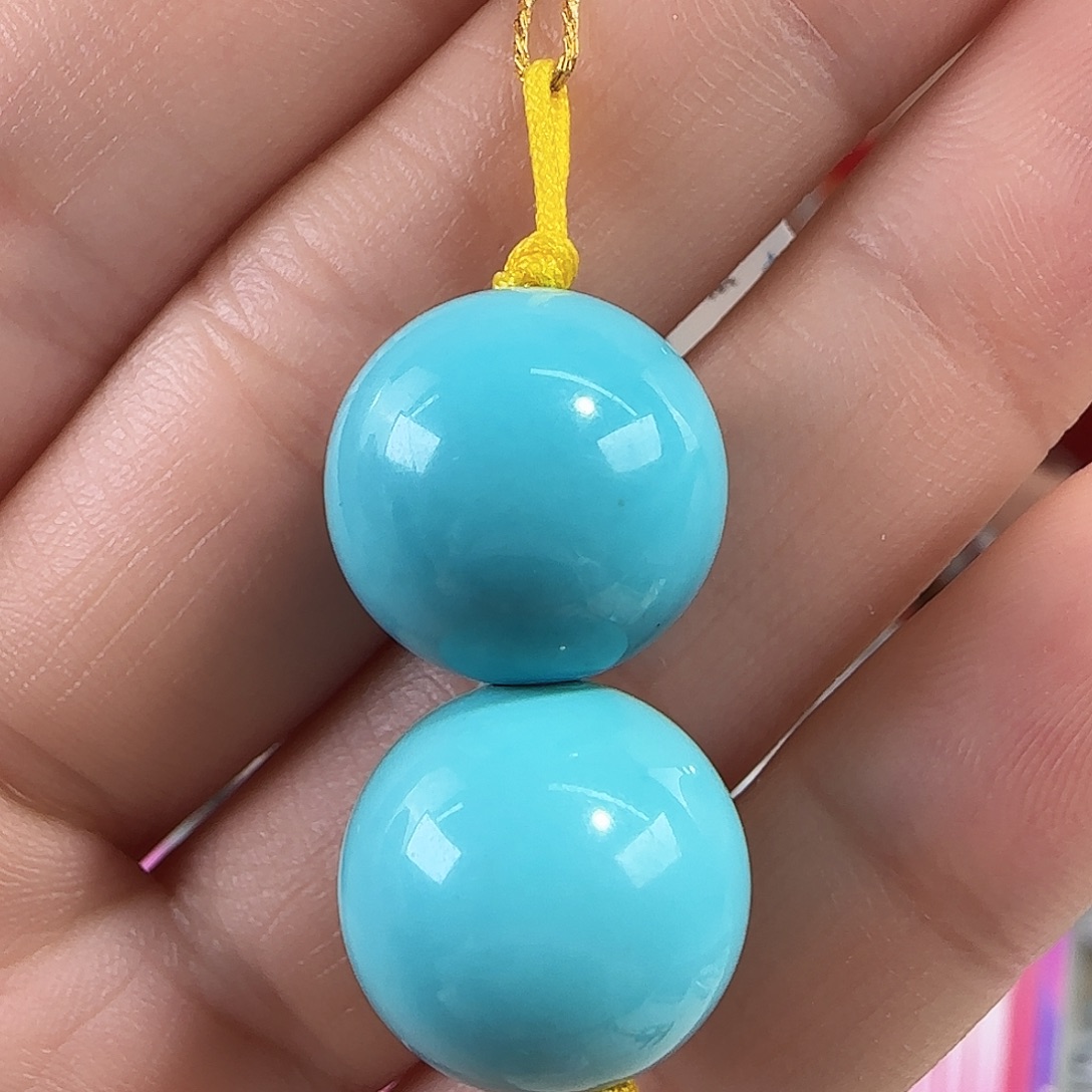 绿松石未镶嵌珠宝奇石14mm+