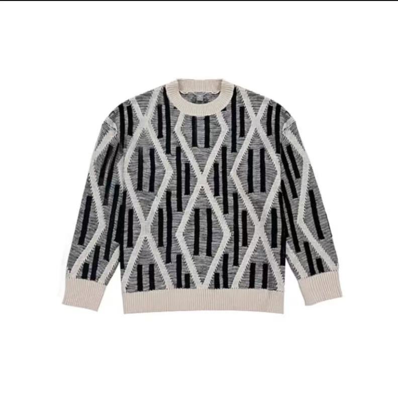 2025 秋冬新款菱格竖条套头毛衣 V1186