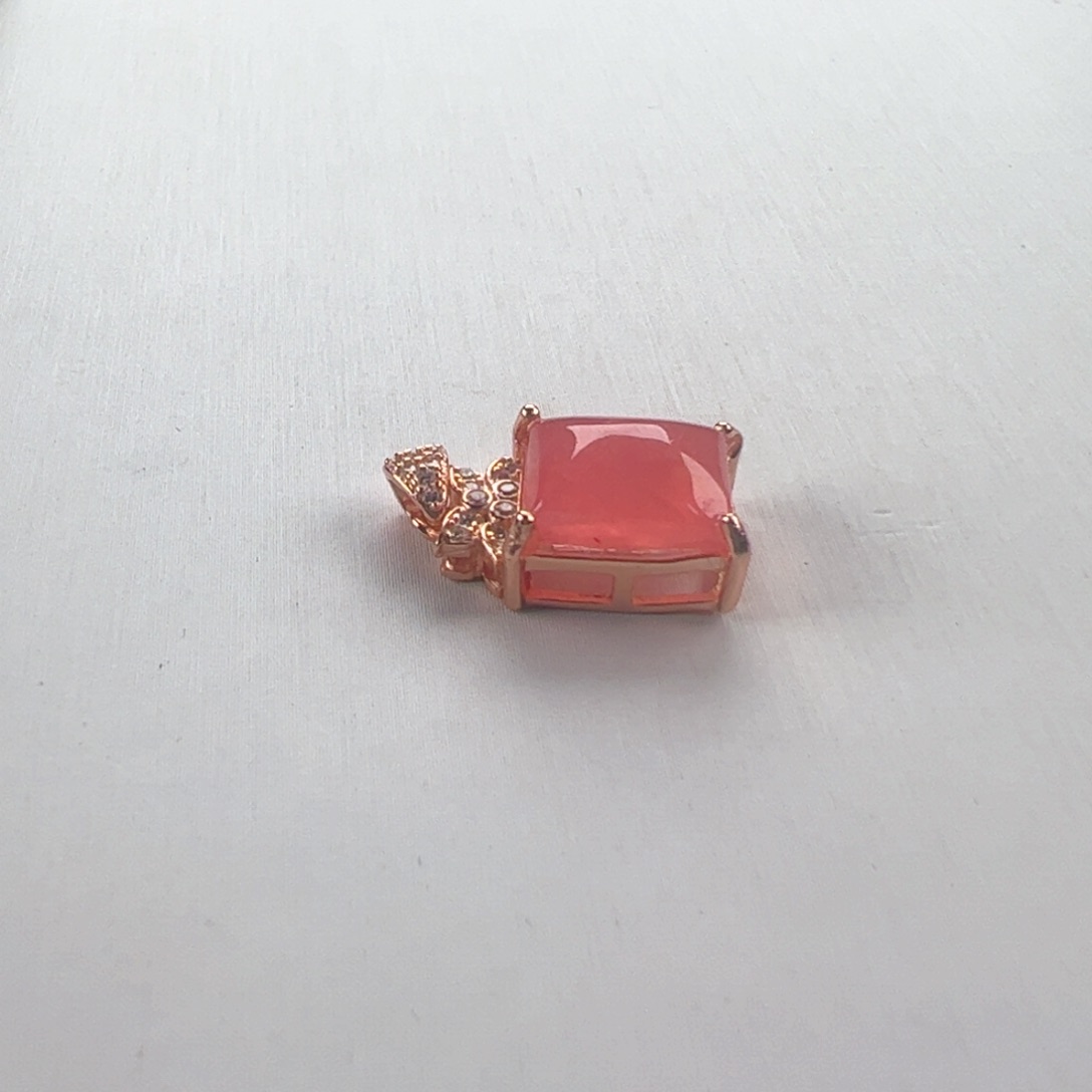 菱锰矿（红纹石）银S925镶嵌吊坠(赠链)