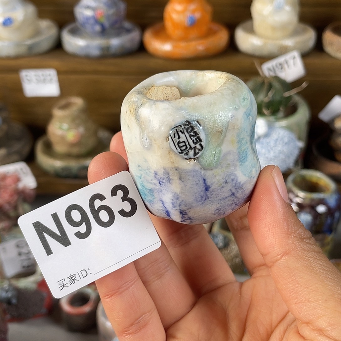 坛子姐花盆  小白孤品  匣钵土内口2.5百搭