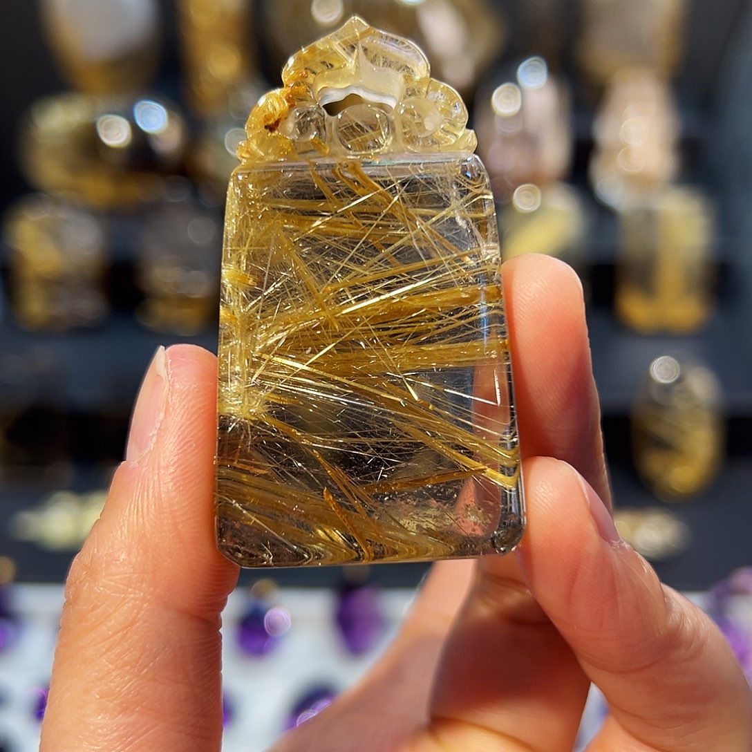 未镶嵌颈饰发晶吊坠（钛晶）