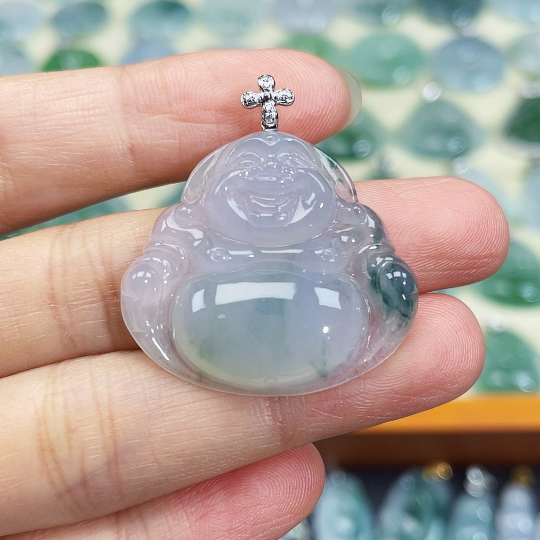 翡翠颈饰18K金镶嵌吊坠