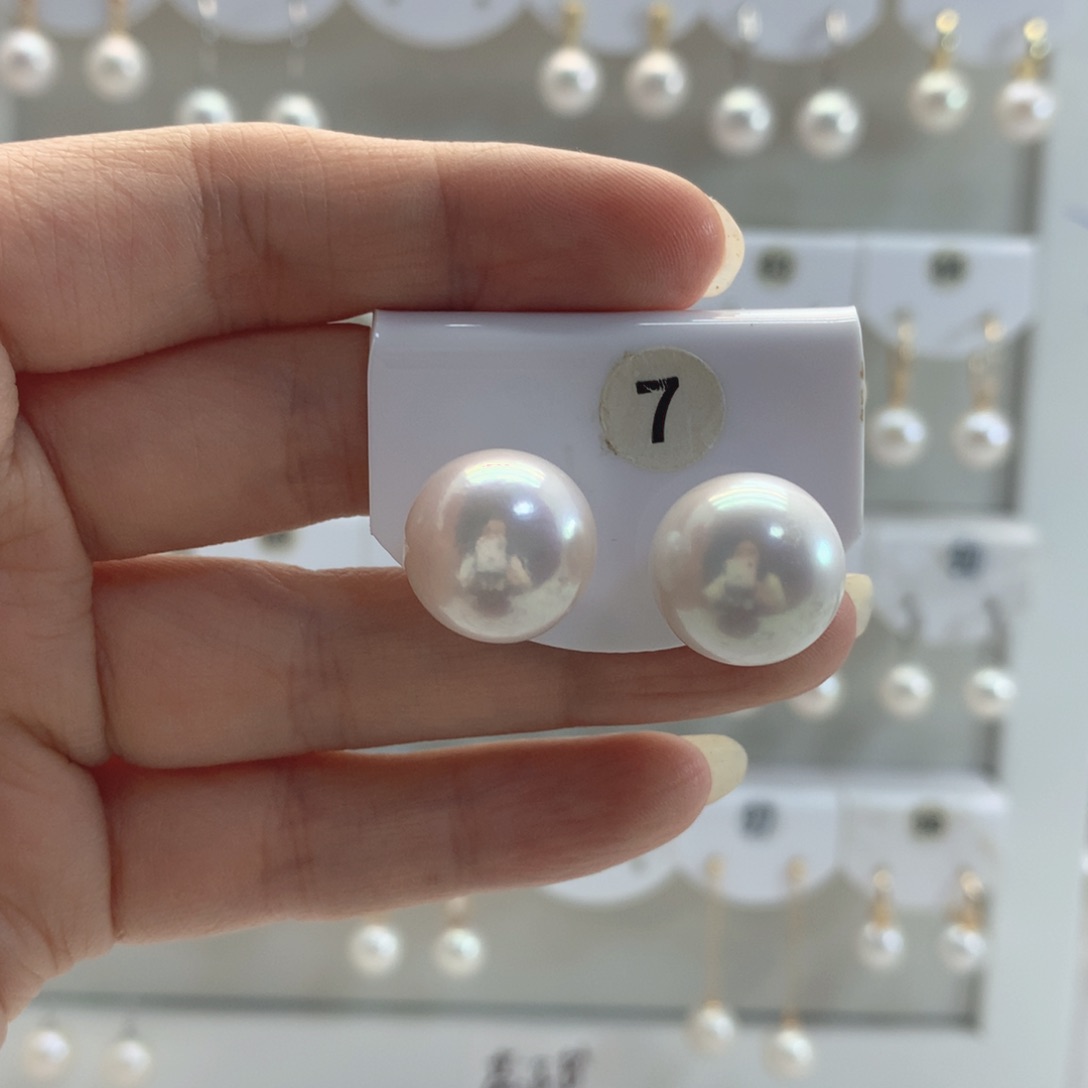 淡水珍珠耳饰银S925镶嵌