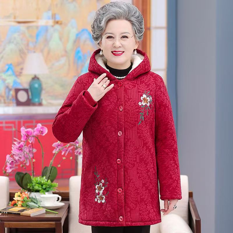 11308-中老年女冬装冬季棉服加绒加厚老太太冬天棉衣女【A仓】