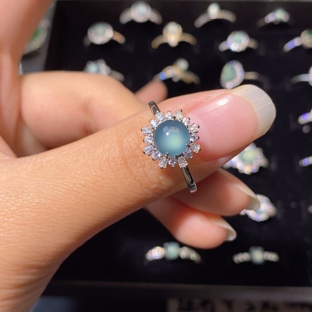 翡翠银S925镶嵌颈饰天然