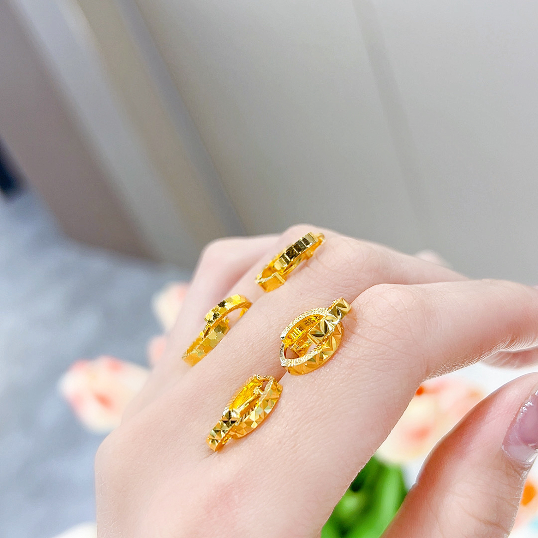精品5G足金999亮闪闪系列耳扣合集00779