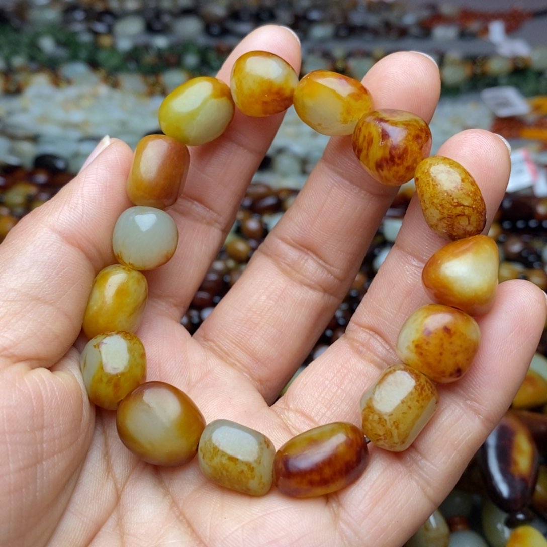 和田玉手链未镶嵌老*