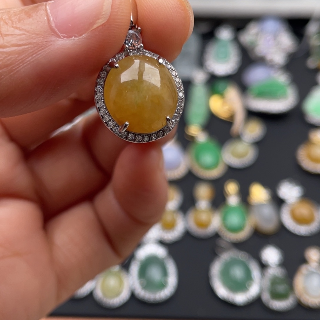 S***W翡翠银S925镶嵌吊坠(不含链)