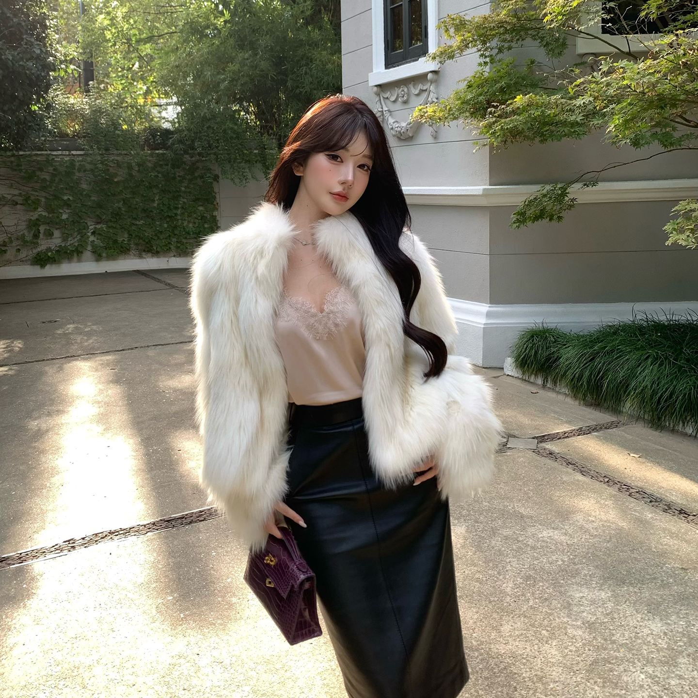 FBB limit【重塑奢美】希腊进口狐狸毛奢华质感皮草外套女D253610P