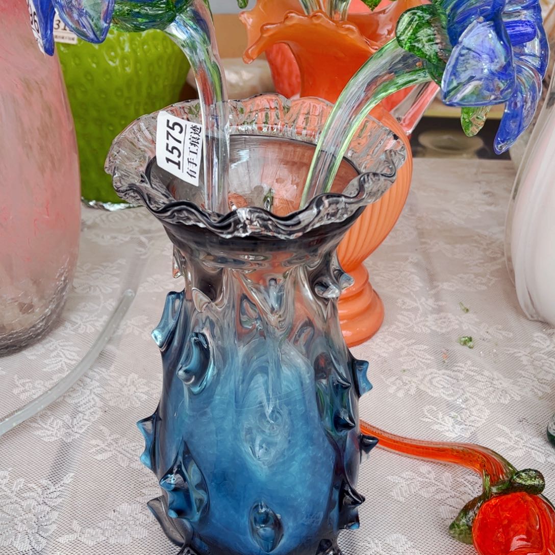 琉璃1575有手工痕迹 花瓶摆件