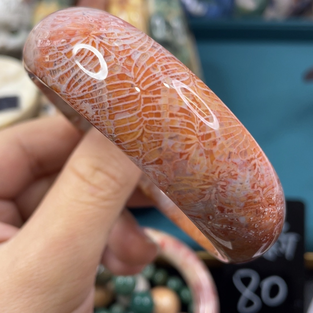 未镶嵌手镯硅化玉