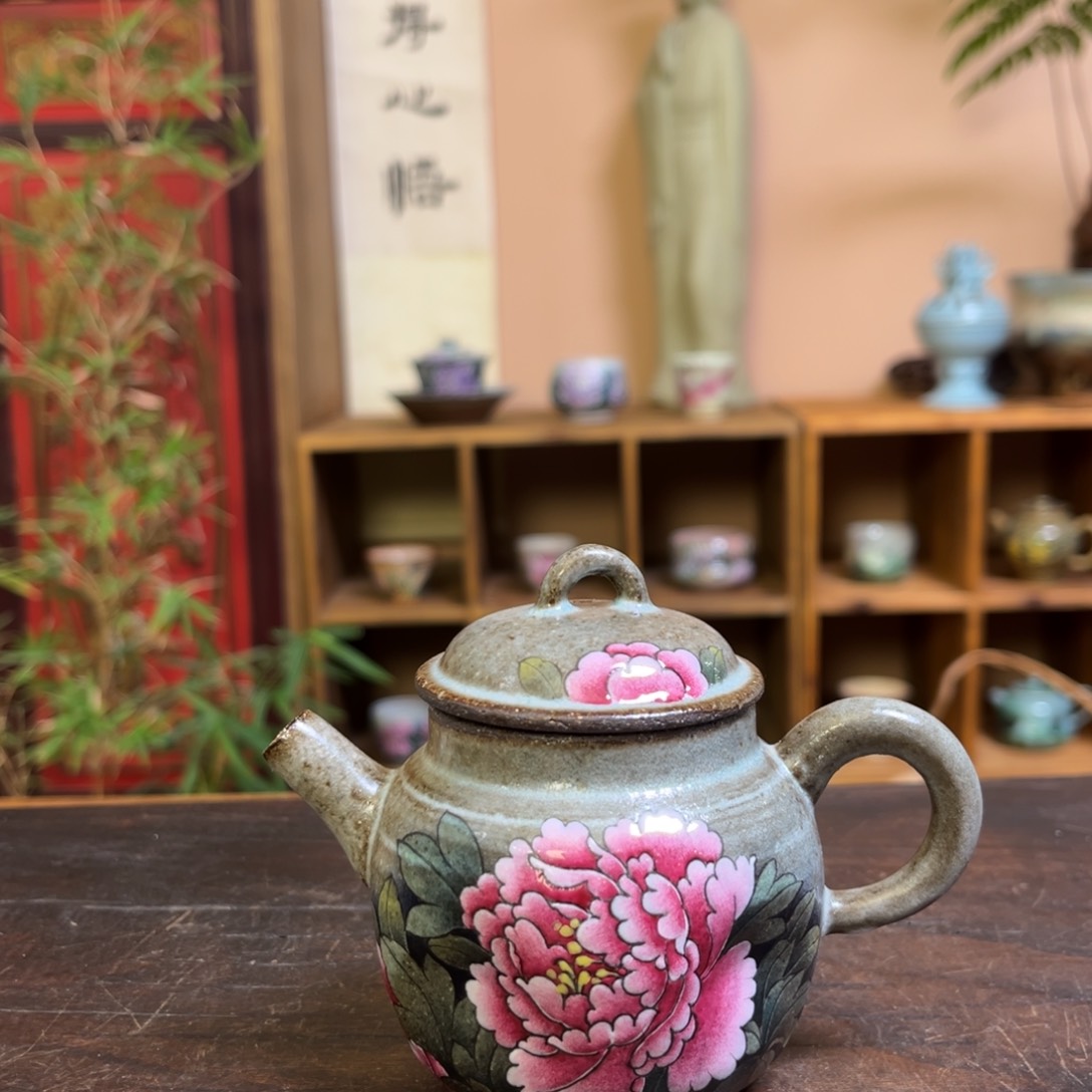 杯景德镇柴烧手工手绘