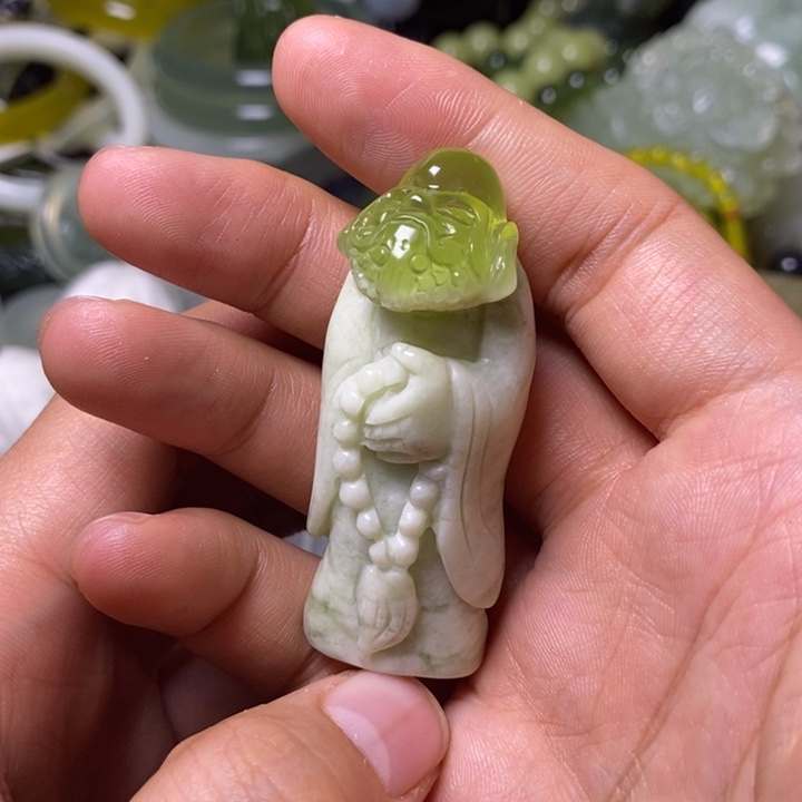 岫玉岫玉手把件未镶嵌