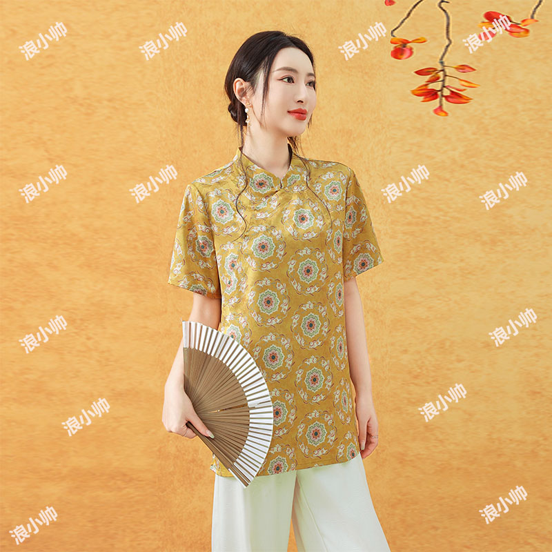 2238【花荫玉兔】夏季中国风气质短袖气质时尚女士小衫T