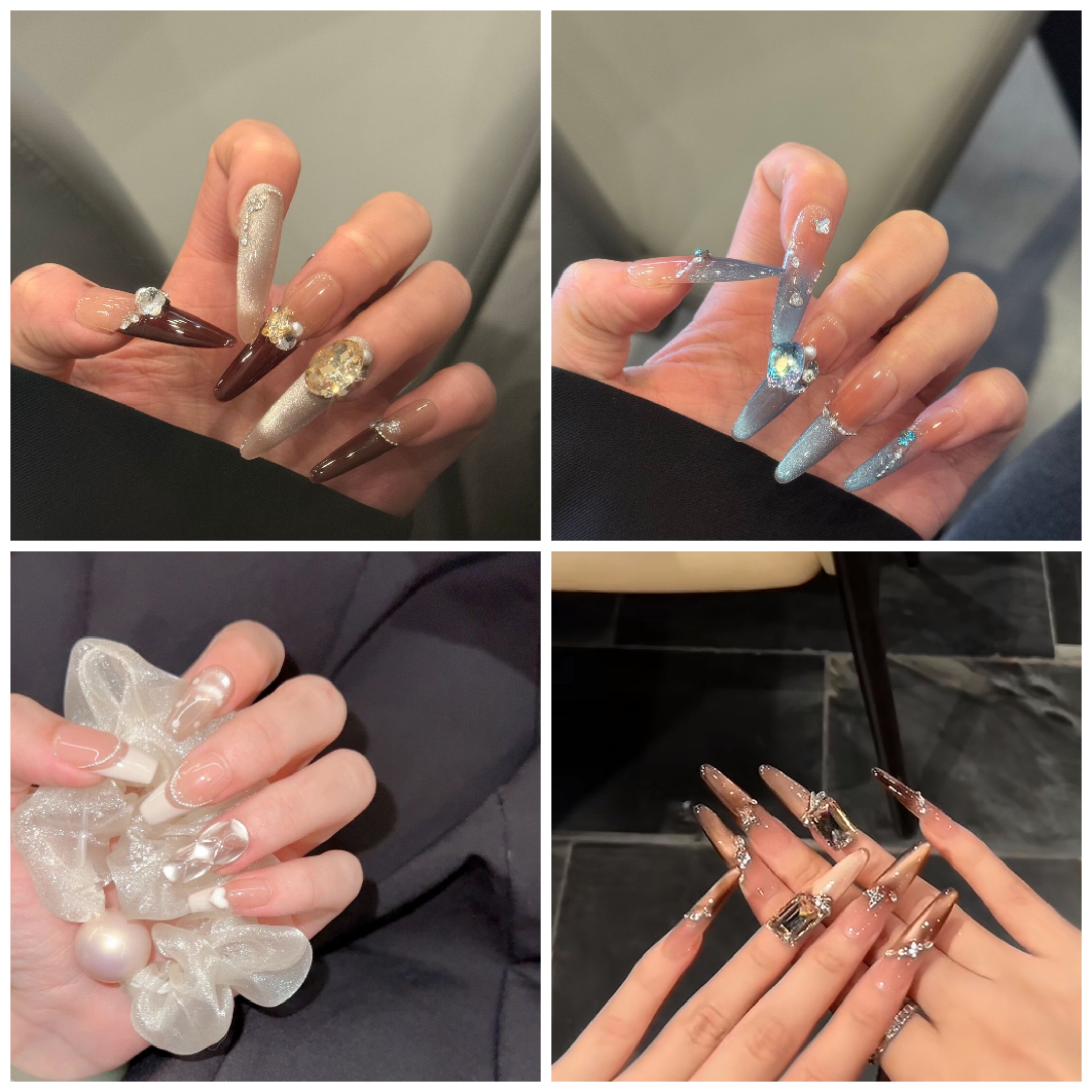 (俩单包邮)孤品冰透ins风秋冬重复手工穿戴甲【下单备注编码】裸色