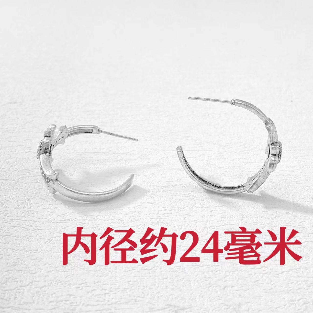 铜合金耳饰 木木（RZ6563） 内径24毫米 耳环